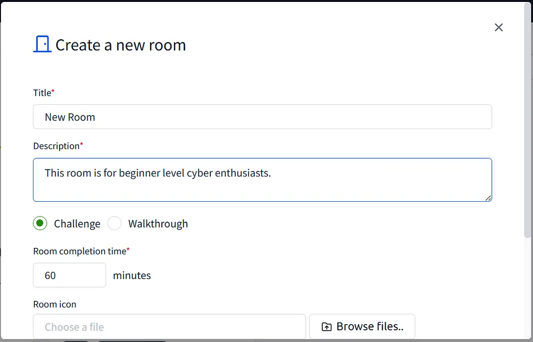 TryHackMe Manage Rooms