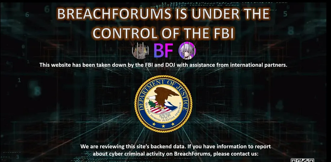 FBI seizure notice for BreachForums